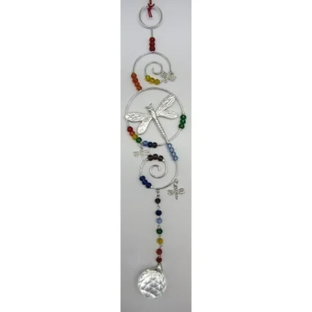 Movil Cristal 7 Chakras DragonFly 30 cm (Bola Feng Shui) | Tienda Esotérica Changó