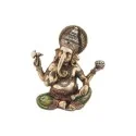 Ganesha Resina Sentada color 21 x 20 cm aprox. (Dorado Viejo) | Tienda Esotérica Changó