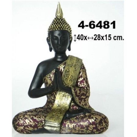 Buda Negro/Oro Orando 40 x 28 x 15 cm