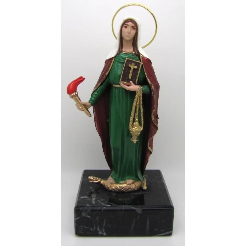 Statua di Santa Marta cm 30 x 11 (11,81 x 4,33 inches) in marmo resina decorata a mano di produzione artigianale - Italia