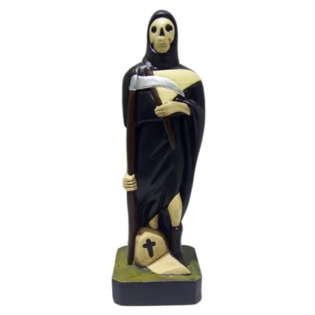 Figura Santa Muerte Manto Negro 20 cm - Escayola | Tienda Esotérica Changó