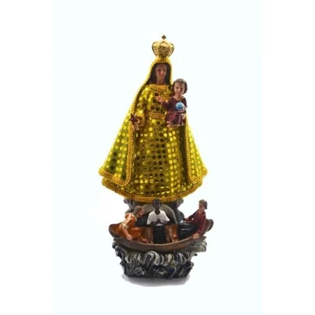 Virgen de la Caridad del Cobre Manto Amarillo Tela 36 cm | Tienda Esotérica Changó