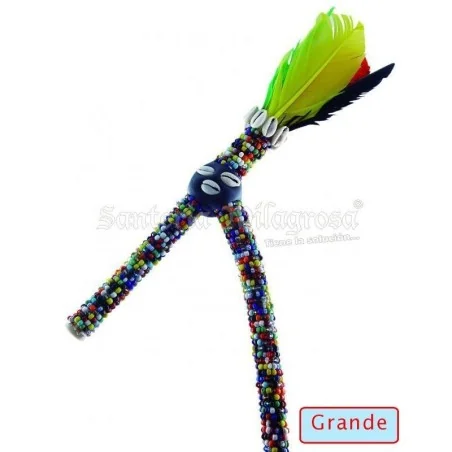 Garabato 7 Potencias Forrado en cuentas/plumas Grande (60 a 70 cm aprox.) | Tienda Esotérica Changó