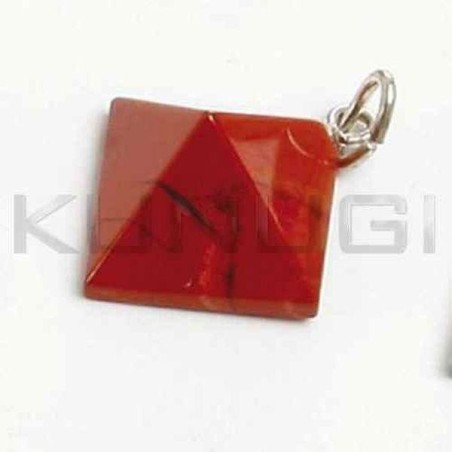 Colgante Mineral Piramide con Engarce y Base Plata Jaspe Rojo 1.2 x 1.2 cm