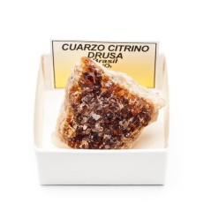 Mineral Drusa Cuarzo Citrino 1ª Calidad (en caja) | Tienda Esotérica Changó