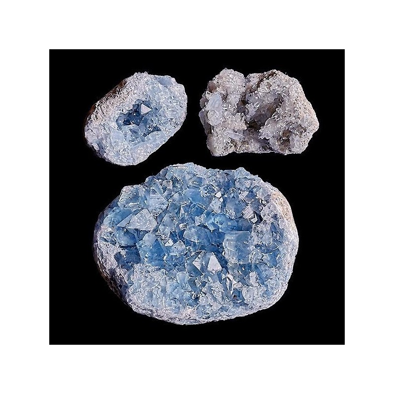 Mineral Drusa Celestina 1ª Calidad 150 a 300gr (Sin Base) (Ckilo)
