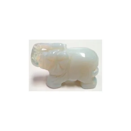Mineral Forma Elefante Jade Blanco 5 x 3 cm