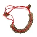 Pulsera Monedas I Ching Doradas Hilo Rojo (Ajustable) | Tienda Esotérica Changó