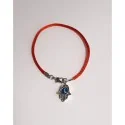 Pulsera Hilo Roja con Mano de Fatima c/ Ojo Turco (Engarce) | Tienda Esotérica Changó