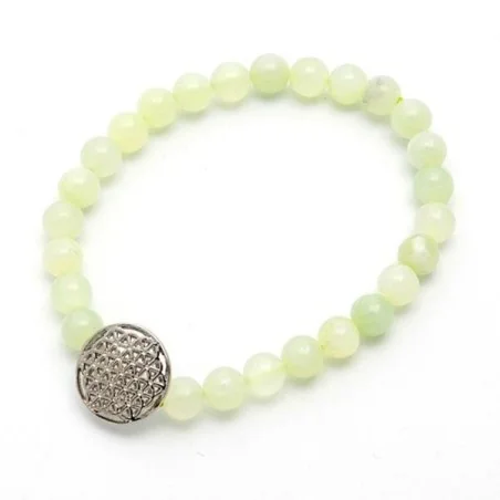 Pulsera Jade Verde con Amuleto Flor de la Vida (bolas 8 mm) | Tienda Esotérica Changó