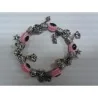 Pulsera Simil Cristal Ojo Turco Rosa c/ Simbolos (Contra Mal de Ojo) (Elastica) | Tienda Esotérica Changó