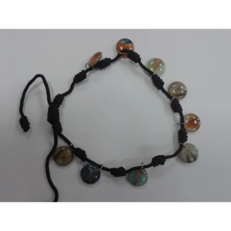 Pulsera Hilo Trenzado Motivos Santos (Marron) (Ajustable)