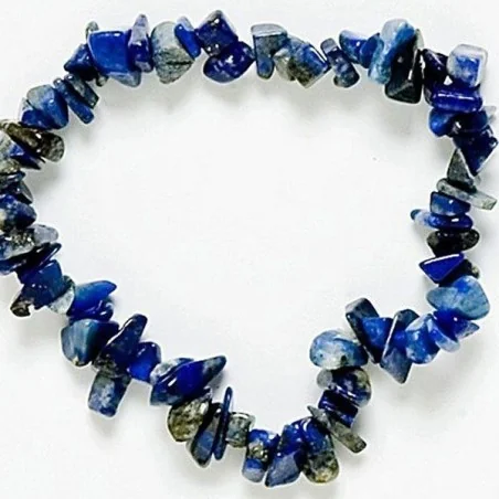 Pulsera Mineral Semipreciosa Lapislazuli Buena Suerte (Elástica)