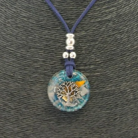 Collar Orgon Arbol de la Vida Azul (3,2 cm Ajustable) | Tienda Esotérica Changó