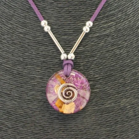 Collar Orgon Espiral Morado (3,2 cm Ajustable) | Tienda Esotérica Changó