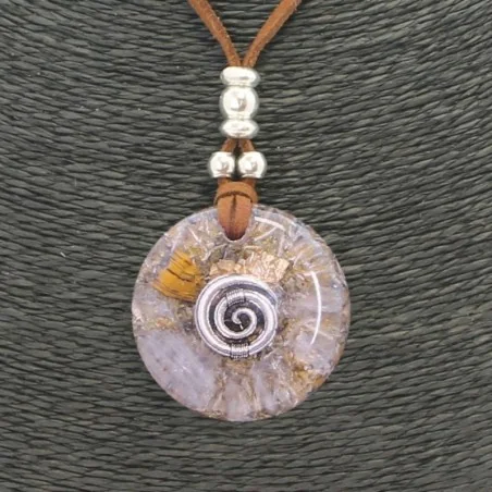 Collar Orgon Espiral Beige (3,7 cm Ajustable) Marron | Tienda Esotérica Changó