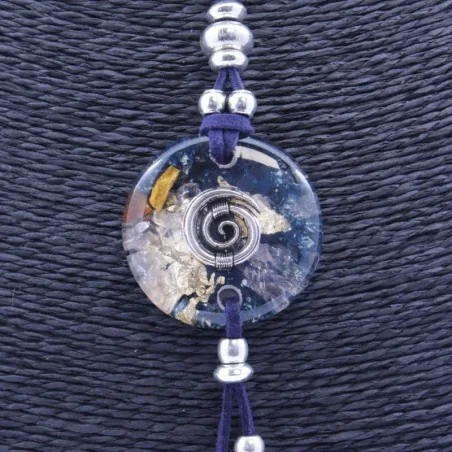 Collar Orgon Espiral Azul con Abalorios (3,7 cm Ajustable) | Tienda Esotérica Changó