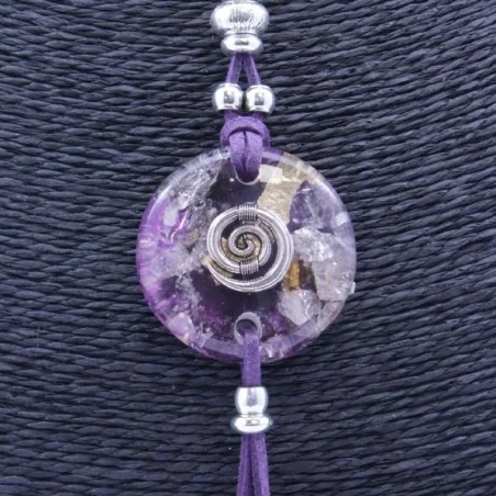 Collar Orgon Espiral Morado con Abalorios (3,7 cm Ajustable) | Tienda Esotérica Changó