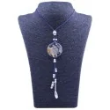 Collar Orgon Mano de Fatima Azul con Abalorios (3,7 cm Ajustable) | Tienda Esotérica Changó