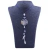 Collar Orgon Mano de Fatima Azul con Abalorios (3,7 cm Ajustable) | Tienda Esotérica Changó