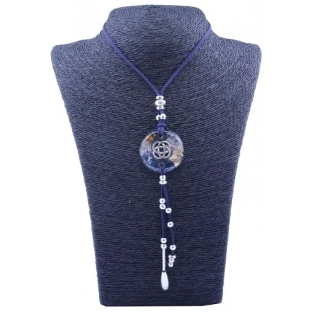 Collar Orgon Nudo Celta Azul con Abalorios (3,7 cm Ajustable) | Tienda Esotérica Changó