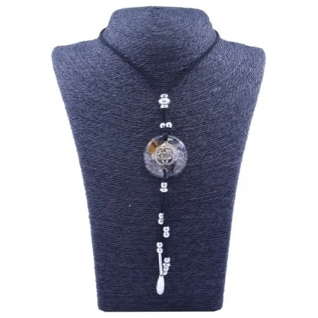 Collar Orgon Nudo Celta Negro con Abalorios (3,7 cm Ajustable) | Tienda Esotérica Changó