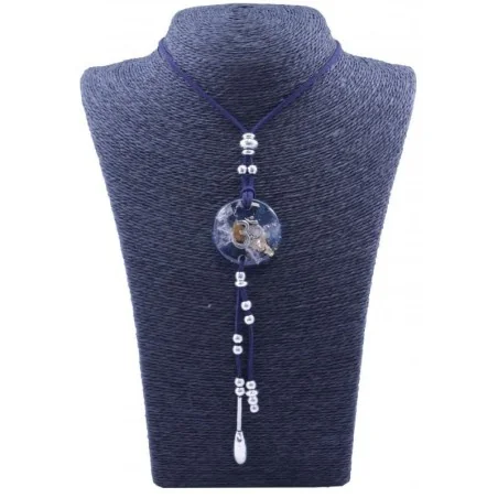 Collar Orgon Om Azul con Abalorios (3,7 cm Ajustable) | Tienda Esotérica Changó