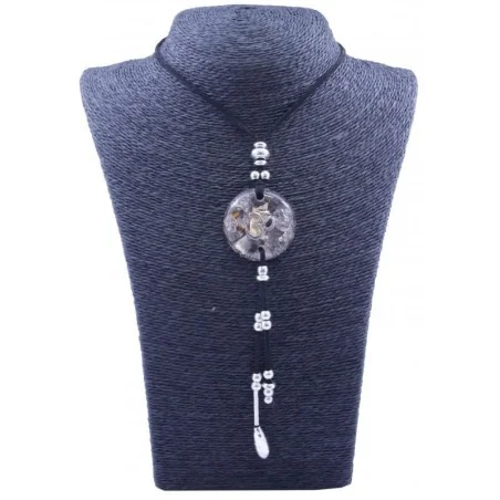 Collar Orgon Om Negro con Abalorios (3,7 cm Ajustable) | Tienda Esotérica Changó