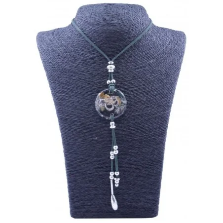 Collar Orgon Om Verde con Abalorios (3,7 cm Ajustable) | Tienda Esotérica Changó