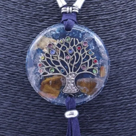 Collar Orgon Arbol de la vida brillantes Azul con Abalorios (5,4 cm Ajustable) | Tienda Esotérica Changó