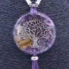 Collar Orgon Arbol de la vida brillantes Morado con Abalorios (5,4 cm Ajustable) | Tienda Esotérica Changó