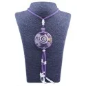 Collar Orgon Espiral Morado con Abalorios (5,4 cm Ajustable) | Tienda Esotérica Changó