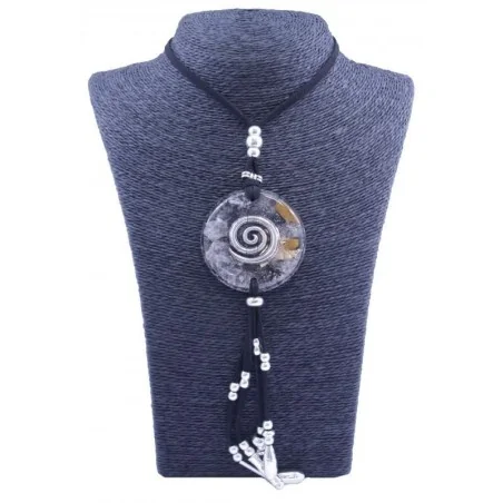 Collar Orgon Espiral Negro con Abalorios (5,4 cm Ajustable) | Tienda Esotérica Changó