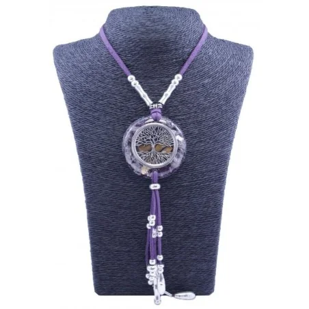 Collar Orgon Arbol de la vida Morado con Abalorios (5,4 cm Ajustable) | Tienda Esotérica Changó