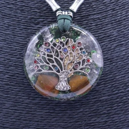 Collar Orgon Arbol de la vida brillantes Verde (5,4 cm Ajustable) | Tienda Esotérica Changó