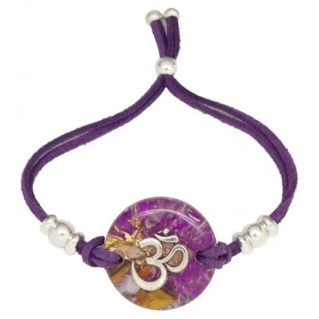 Pulsera Orgon Om Morado (3,2 cm Ajustable)