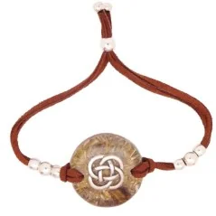 Pulsera Orgon Nudo Celta Beige (3,2 cm Ajustable) Marron | Tienda Esotérica Changó