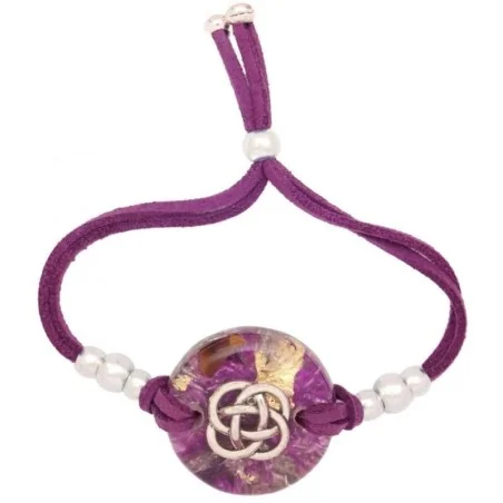 Pulsera Orgon Nudo Celta Morado (3,2 cm Ajustable)