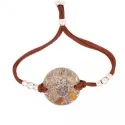 Pulsera Orgon Mano Fatima Beige (3,2 cm Ajustable) Marron | Tienda Esotérica Changó