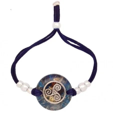 Pulsera Orgon Trisquel Azul (3,2 cm Ajustable) | Tienda Esotérica Changó