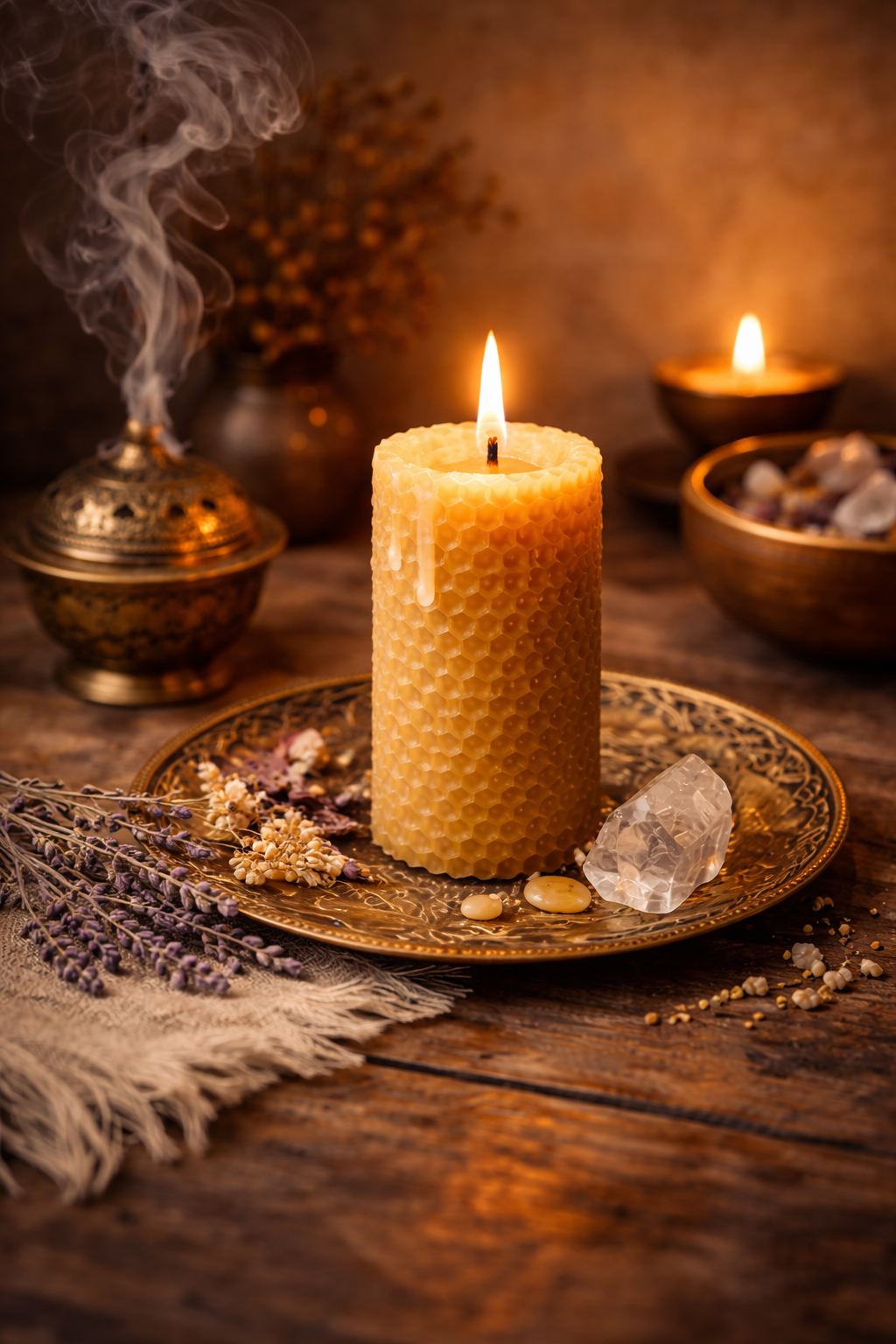 Ritual sencillo en casa con velas de panal