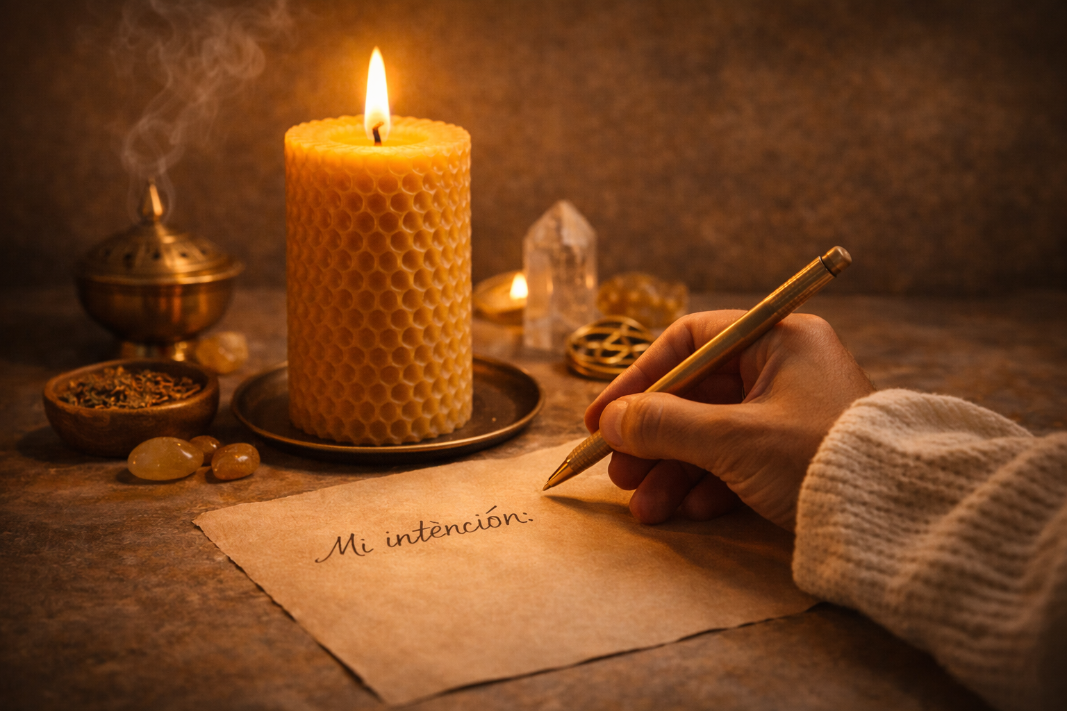 Ritual con vela de panal para hacer una petición espiritual
