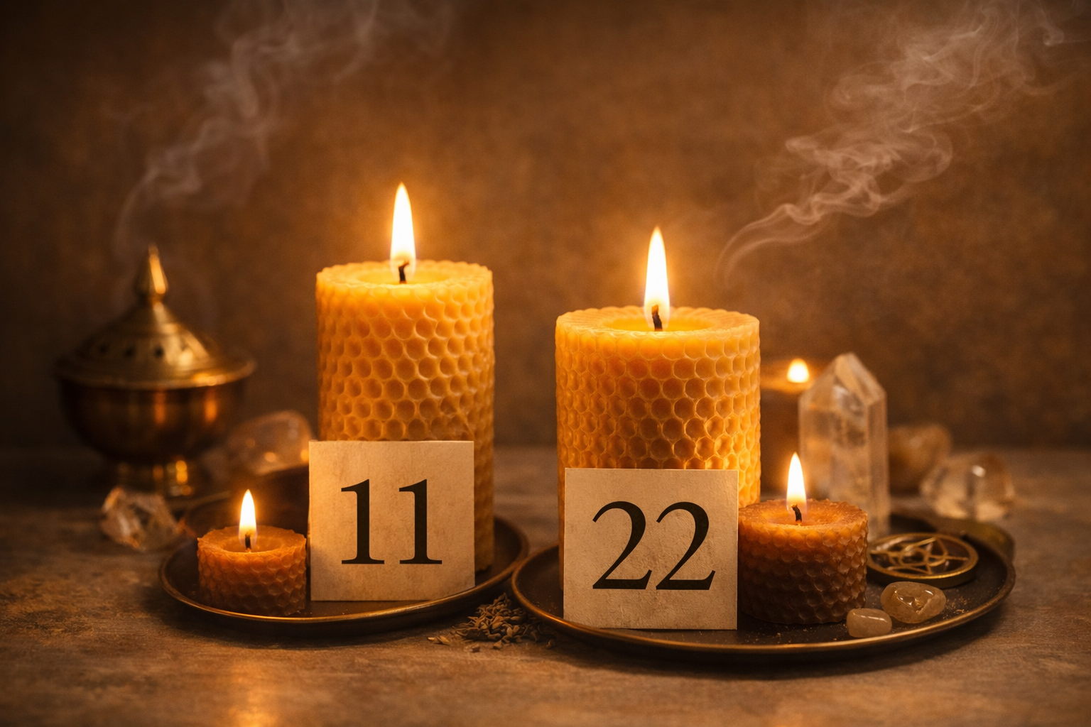 Velas de panal para ritual espiritual en los días 11 y 22