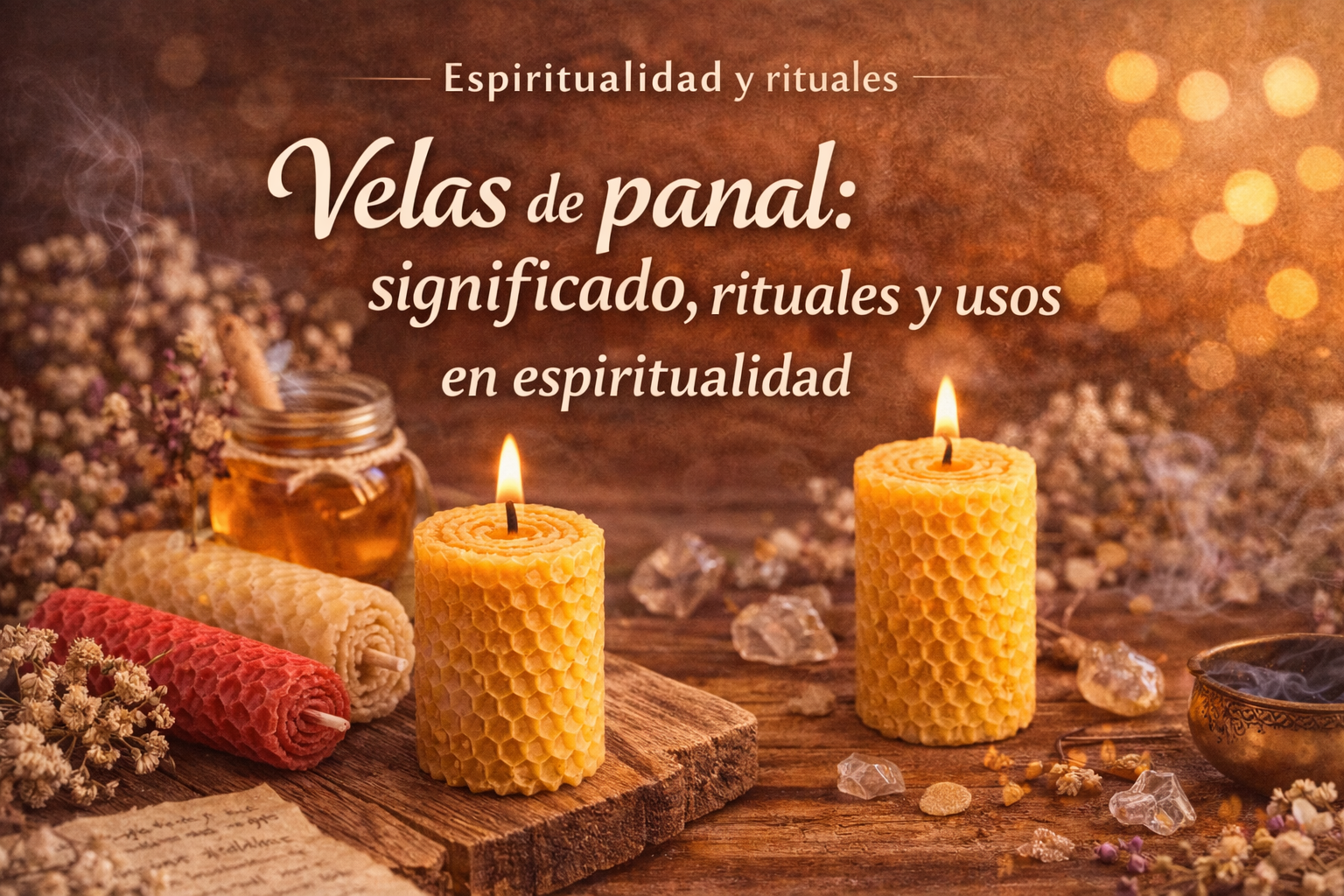 Velas de panal: significado espiritual, rituales, usos y cómo trabajar su energía